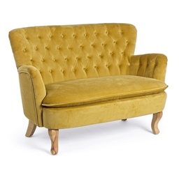 [S-B0748129] Divano vintage 2 posti Orlins Senape 114x69x79h cm