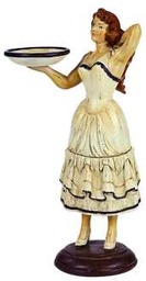 [S-V9155860000] Statuetta Donna con Piatto - 15 x 7 x 32 cm