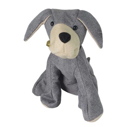 [S-V1870760000] Fermaporta in tessuto grigio con motivo cane - 30x20x30 cm