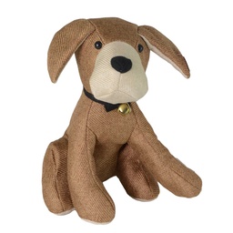 [S-V1870750000] Fermaporta in tessuto marrone a forma di cane - 30x20h30 cm