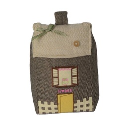 [S-V1870840000] Fermaporta elegante in tessuto marrone 15x8x24 cm