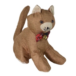 [S-V1870730000] Fermaporta in tessuto con gatto marrone - 27x13x22 cm