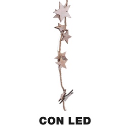 [S-V6058130000] Festone stelle bianco con 20 micro led cm210xh200x1 - a batteria