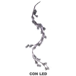 [S-V6093950000] Ghirlanda verde innevata con 44 led cm180h20