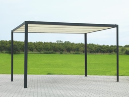 [S-V7406650000] Gazebo Pergola in Alluminio Milwaukee Nero con Telo Elettrico 3x3x2,5h m