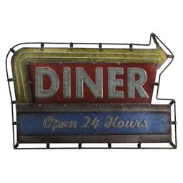 [S-V4611310000] Insegna Metallo Diner 61x41,5x3 cm - Tocco retrò per il tuo spazio