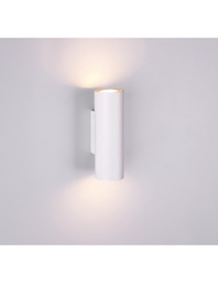 [S-TRIO212400201] Lampada da Parete Cilindro Bianco Marley Doppia Luce Sopra e Sotto Trio Lighting