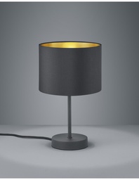 [S-TRIO508200179] Lampada da Tavolo Metallo Nero-Oro Ø20 cm