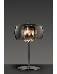 [S-TRIO511210306] Lampada da Tavolo Vapore Vetro Cromo E Pendenti Ø28 cm