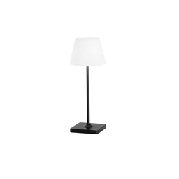 [S-LA/174/NE] Lampada da tavolo elegante e funzionale, 15cm x 15cm x 39cm, in metallo di alta qualità, colore nero