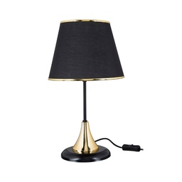 [S-FZ97694] Lampada da tavolo Aden metallo e paralume tessuto nero ASZ1632