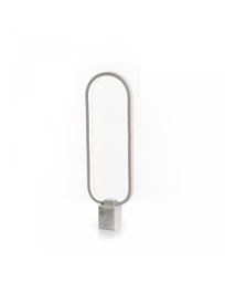 [S-LA/157/B] Lampada da tavolo LED in metallo e marmo bianco, 7x18x60cm