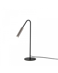 [S-LA/143] Lampada da tavolo LED in metallo, nero opaco, 17x17x56cm