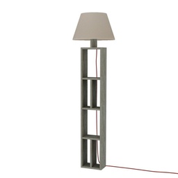 [96921] Lampada da terra in legno con libreria Giorno 23,5x15xh.163,5 cm.