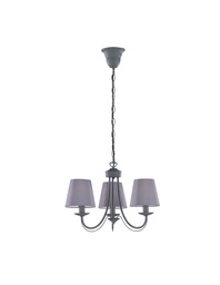 [S-TRIO110600378] Lampadario Sospensione 3 Paralumi Grigi Cortez