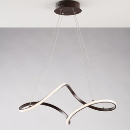 [S-BL224-SCA] Lampadario a sospensione in metallo e alluminio Caffè con LED integrato 62x28x h 150 cm