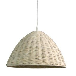 [S-V3714310000] Lampadario in rattan sbiancato, dimensioni 40x28 cm
