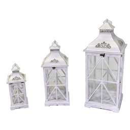 [S-V3726210000] Lanterna in legno e metallo sbiancato, formato quadro 32x32 cm