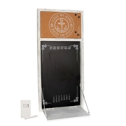 [S-V4612170000] Lavagna calendario con mensola e gessetto 30x65x3,5-20 cm