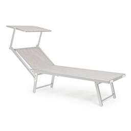 [S-B0815049] Lettino pieghevole OCEAN in alluminio grigio - Dimensioni: 71x186x106.5cm