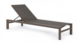 [S-B0663182] Lettino Reclinabile Skipper New C-Ruote Coffee Yk14 - 74x200x98 cm