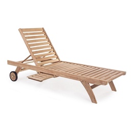 [S-B0804384] Lettino con ruote in Teak