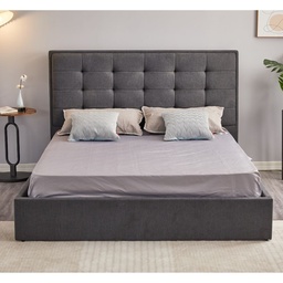 [99738] Letto Matrimoniale Coco Contenitore Tessuto Grigio Scuro  L 171 x P 209 x H 115 cm