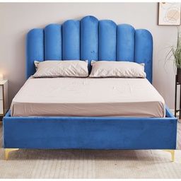 [99740] Letto Matrimoniale Contenitore Artu Blu Testiera Smerlata L 171 x P 209 x H 138 cm