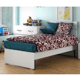 [45907] Letto Singolo 80 Bianco Frassinato Struttura in Legno 98H x 85L x 200P Peso 28kg Fornito in KIT