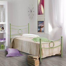 [S-CONCAPED0851D7] Letto in ferro singolo con pediera Verde CONCA 92x208x h117 cm