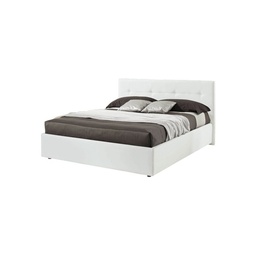 [84354] Letto matrimoniale c/ contenitore  in ecopelle Bianco 182x205xh.120 cm
