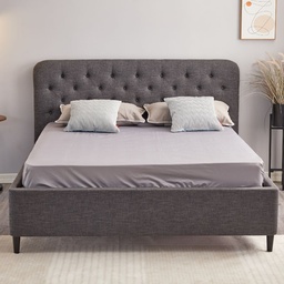 [99733] Letto matrimoniale contenitore Idra grigio scuro testiera con bottoni L 170 x P 207,5 X H 114 cm