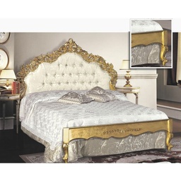 [S-A150PWP] Letto  matrimoniale  in  legno con  testiera e pediera intagliata 172x200xh.170 cm