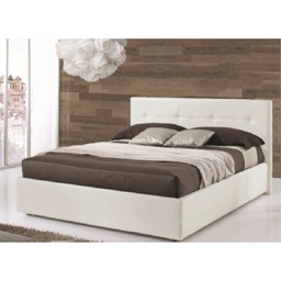 [86546] Letto una piazza e mezza con contenitore in ecopelle Bianco NAPOLI 205x140x h105 cm