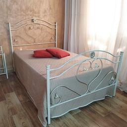 [94716] Letto una piazza e mezza  ferro battuto  pediera Avorio Oro GINESTRA 130x202x h131,5 cm
