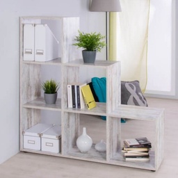 [89187] Libreria a scala Bianco Consumato BERGAMO1 116x33x h118 cm