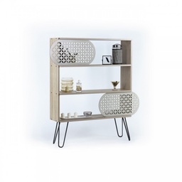 [S-FZ93751] Libreria ingresso moderna design rovere nero urban slim