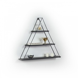 [S-FZ93766] Libreria muro triangolare bacheca piramide nero  cm 74 x 13 x 61 h