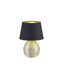 [S-TRIOR50631079] Lampada da Tavolo LUXOR Oro Paralume Nero Ø24 cm