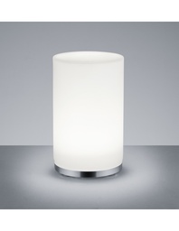 [S-TRIOR52221106] Lumetto Cromo Vetro Bianco Led Rgbw Dimmerabile Ø12 cm