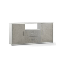 [S-ODB802OSCEK] Madia due ante due cassetti Bianco Cemento 174x41x h84 cm