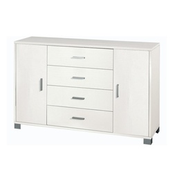 [S-A775BFBFK] Madia due ante quattro cassetti Bianco Cenere 136x41x h86 cm