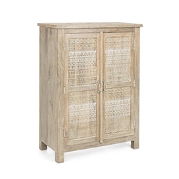 [S-B0746212] Mobile 2 ante Mayra in legno naturale 79x40x112h cm