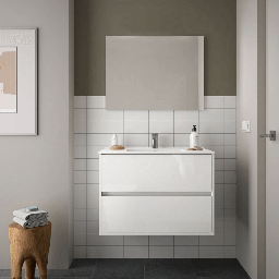 [92064] Mobile bagno sospeso Tovel bianco lucido 80x46x54 H