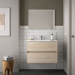 [92067] Mobile bagno sospeso Tovel rovere 80x46x54 H