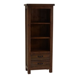 [S-V8036460000] Mobile libreria noce country con 3 vani a vista e 2 cassetti 60x36xh. 150 cm