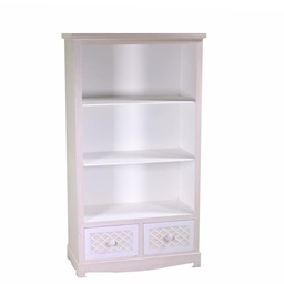 [S-V8038280000] Libreria Lubecca 3 ripiani e 2 cassetti cm72x37xh130