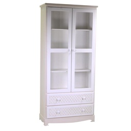 [S-V8038200000] Mobile Lubecca Vetrina 2 Ante+2 Cassetti - Spazioso e Elegante - cm 82,5x35,5h180