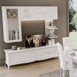 [88854] Mobile porta TV bianco  L187 x P49 x H190 cm