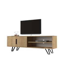 [S-FZ91164] Mobile porta tv  rovere con particolari in ghisa 160x35xh.49 cm